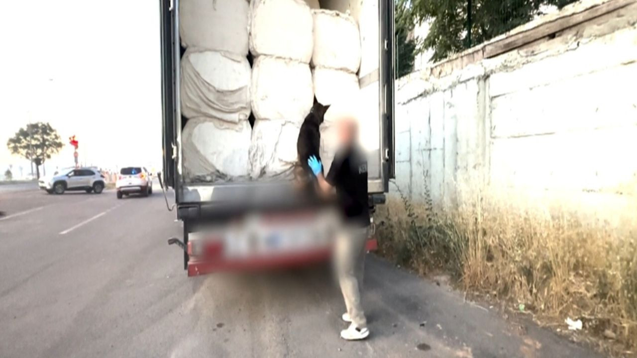 İki TIR’daki uyuşturucuyu narkotik köpeği ‘Mailo’ buldu